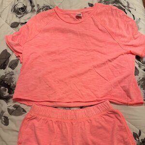 PINK Neon Cover-Up Shorts Set